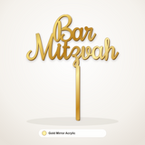 Bar Mitzvah cake topper in Gold Mirror Acrylic