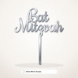 Bat Mitzvah cake topper in Silver Mirror Acrylic