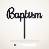 Baptism cake topper in Black Acrylic