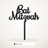 Bat Mitzvah cake topper in Black Acrylic
