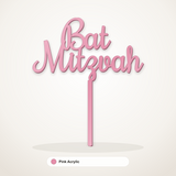 Bat Mitzvah cake topper in Pink Acrylic