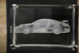 3D Crystal 911 GT3 sports car engraved inside a clear crystal block