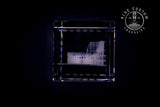 Colosseum crystal engraving viewed from the side