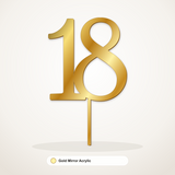 18 cake topper in Gold Mirror Acrylic