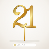 21 cake topper in Gold Mirror Acrylic
