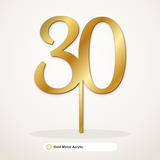30 cake topper in Gold Mirror Acrylic