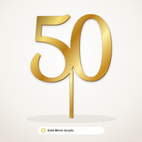 50 cake topper in Gold Mirror Acrylic