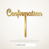 Confirmation cake topper in Gold Mirror Acrylic