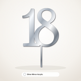 18 cake topper in Silver Mirror Acrylic