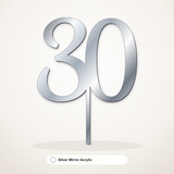 30 cake topper in Silver Mirror Acrylic
