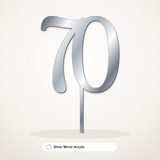70 cake topper in Silver Mirror Acrylic
