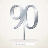 90 cake topper in Silver Mirror Acrylic