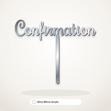 Confirmation cake topper in Silver Mirror Acrylic