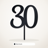 30 cake topper in Black Acrylic
