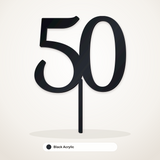 50 cake topper in Black Acrylic