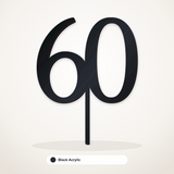 60 cake topper in Black Acrylic