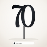 70 cake topper in Black Acrylic