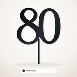 80 cake topper in Black Acrylic