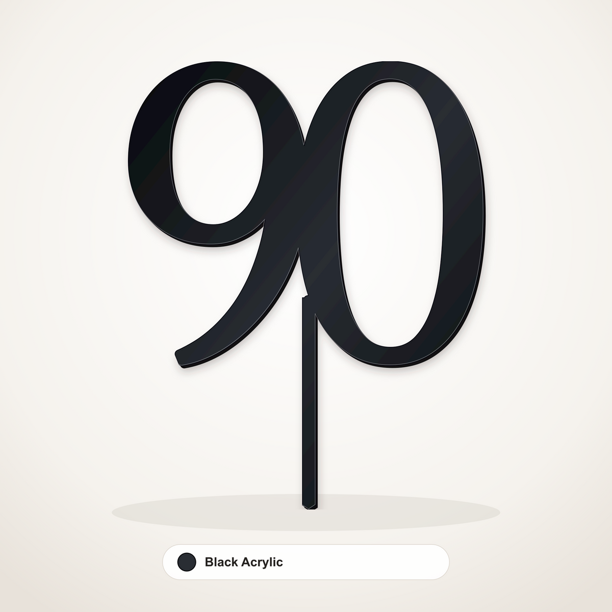 90 cake topper in Black Acrylic