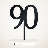 90 cake topper in Black Acrylic