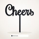 Cheers cake topper in Black Acrylic