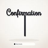 Confirmation cake topper in Black Acrylic