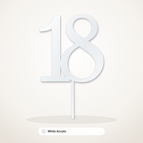 18 cake topper in White Acrylic