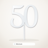 50 cake topper in White Acrylic