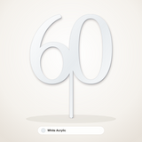 60 cake topper in White Acrylic