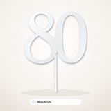 80 cake topper in White Acrylic