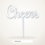 Cheers cake topper in White Acrylic