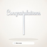 Congratulations cake topper in White Acrylic