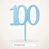 100 cake topper in Baby Blue Acrylic