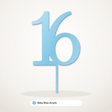 16 cake topper in Baby Blue Acrylic