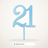 21 cake topper in Baby Blue Acrylic