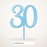 30 cake topper in Baby Blue Acrylic