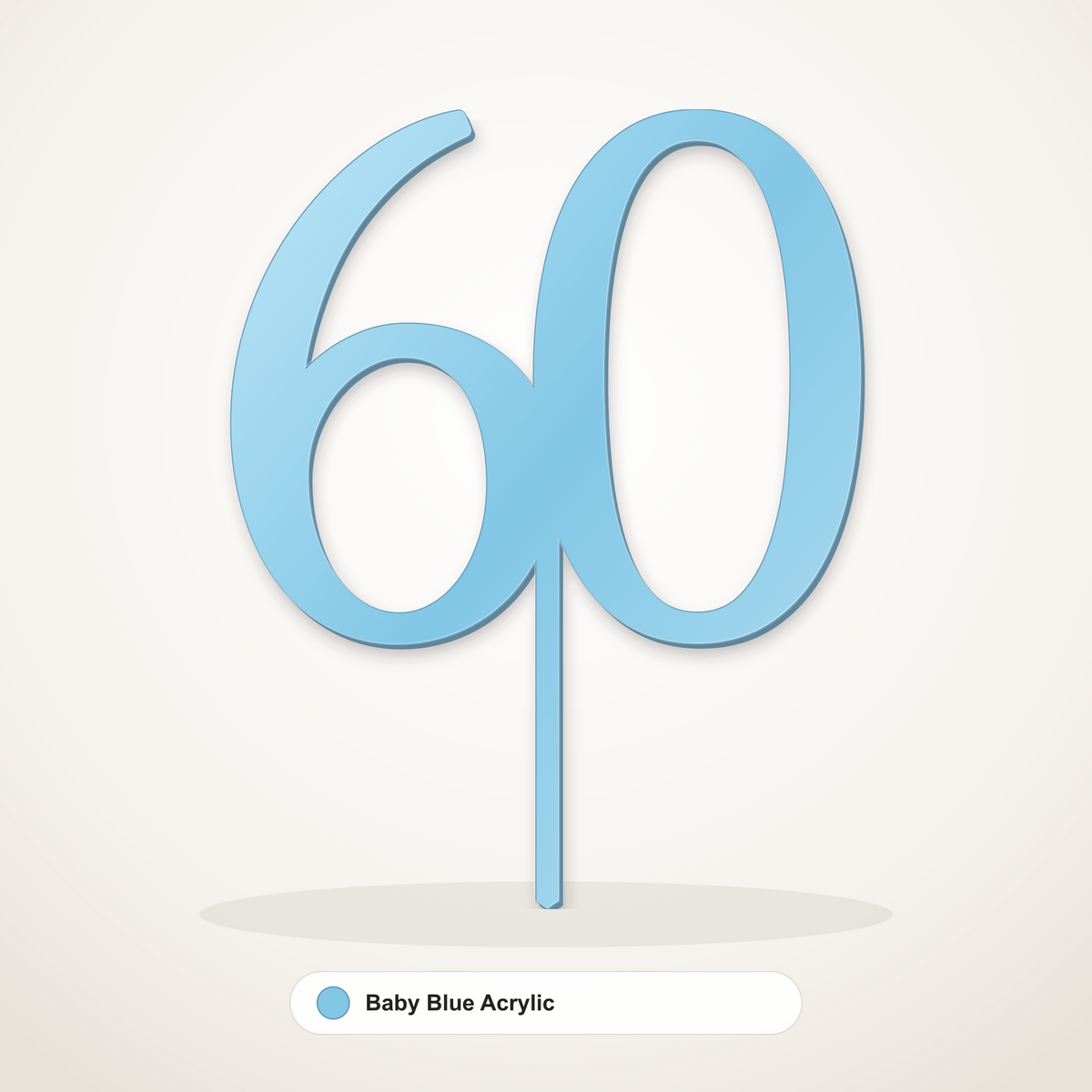 60 cake topper in Baby Blue Acrylic
