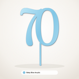 70 cake topper in Baby Blue Acrylic