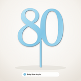 80 cake topper in Baby Blue Acrylic