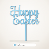 Happy Easter cake topper in Baby Blue Acrylic