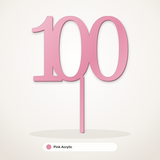 100 cake topper in Pink Acrylic