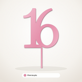 16 cake topper in Pink Acrylic