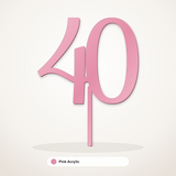 40 cake topper in Pink Acrylic