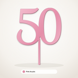 50 cake topper in Pink Acrylic