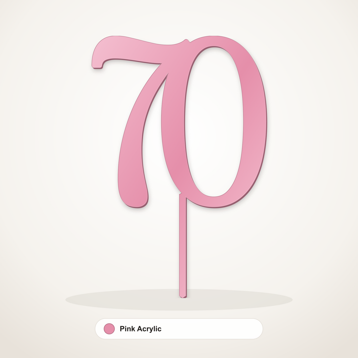 70 cake topper in Pink Acrylic