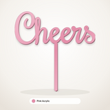 Cheers cake topper in Pink Acrylic