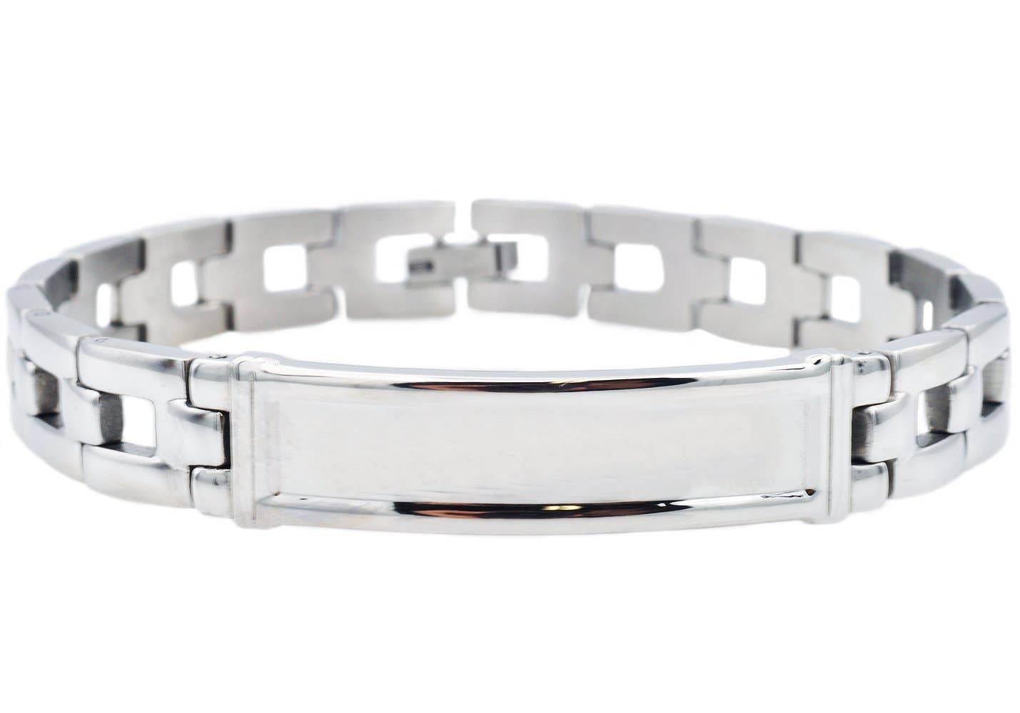 Men's Stainless Steel ID Bracelet: 8.5 inch