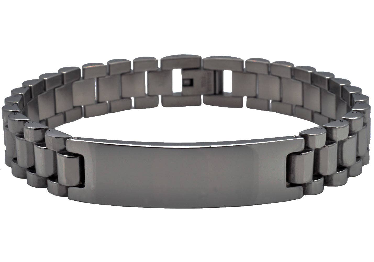 Men' Black Stainless Steel ID Link Bracelet